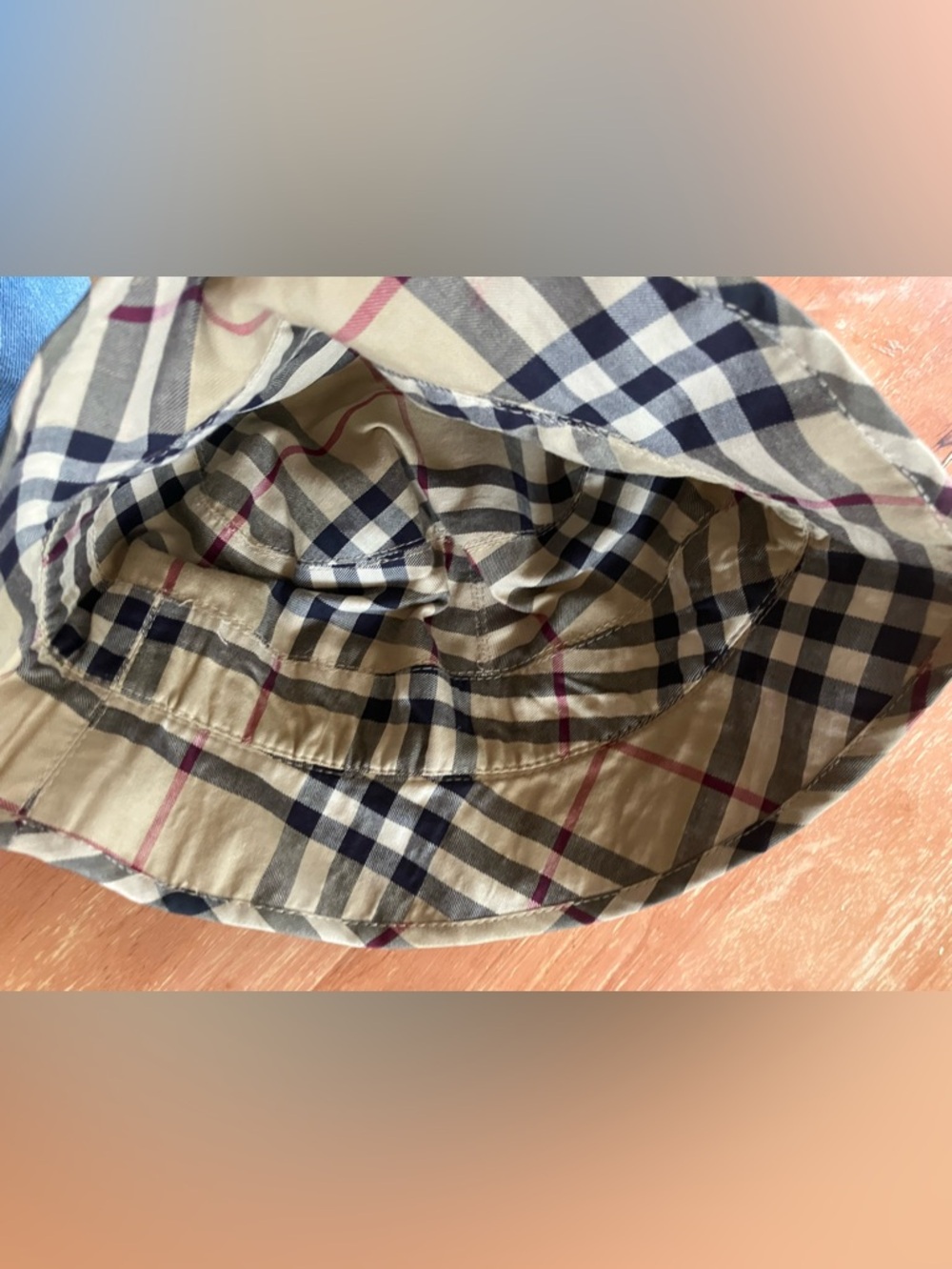 Burberry Cream and Tan Check Cotton Garment - Picture 2 of 3